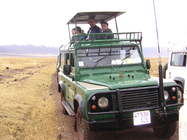 Driving in the crater.